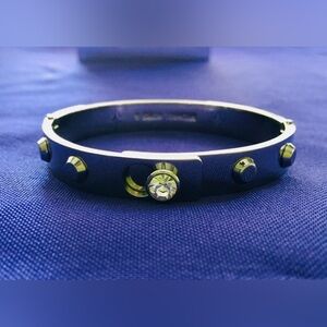 Michael Kors Astor Rivet Studded Hinge Bangle in Silver